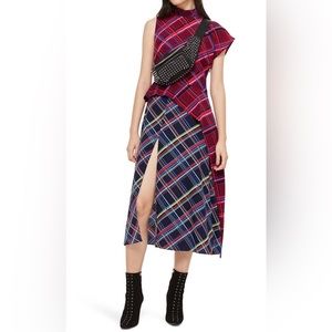 Topshop Mixed print midi dress